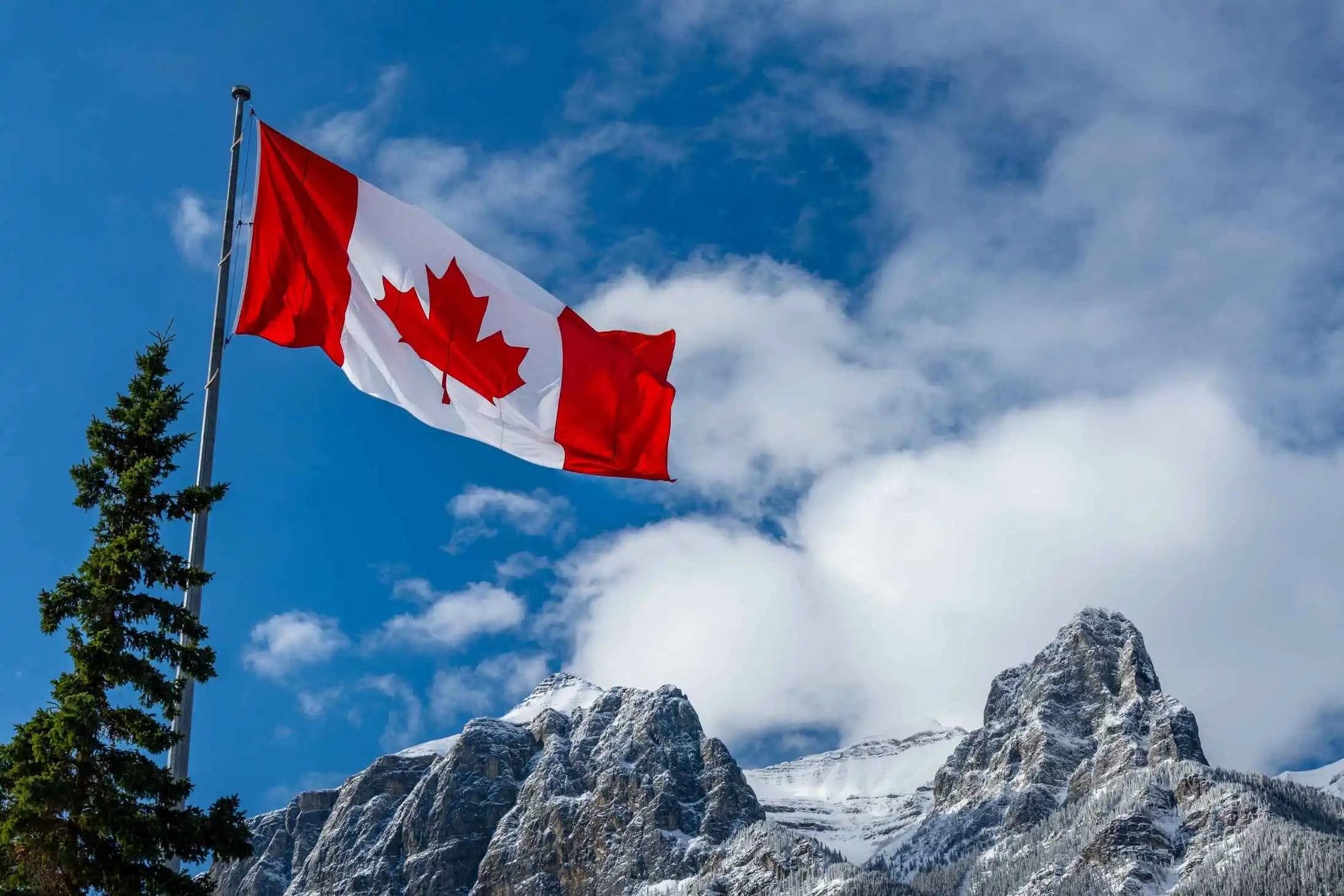 close-up-national-flag-canada-with-natural-mountains-trees-scenery-background https://economia.wiki/paises/canada-la-embajada-mundial-de-la-diversidad/